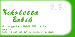 nikoletta babik business card